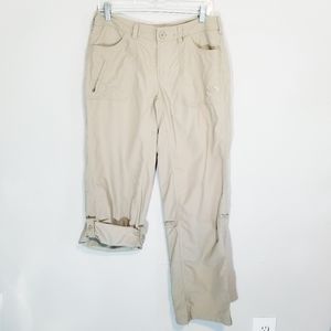 The North Face Womens Roll Up Hiking Pants Sz 6 Tan Convertible